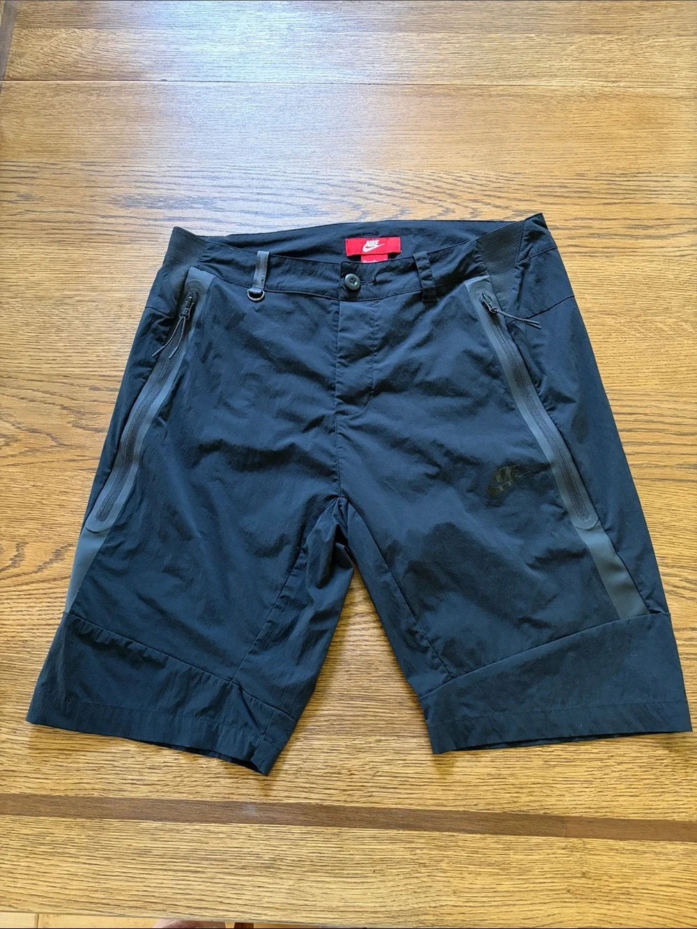 Nike Men's Black Athletic Zip-Pocket Shorts